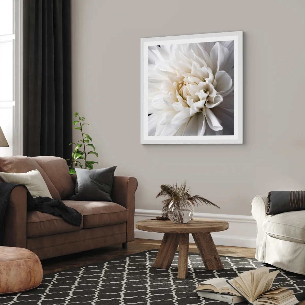 Poster în ramă albă - Dimineața miresei - 30x30 cm