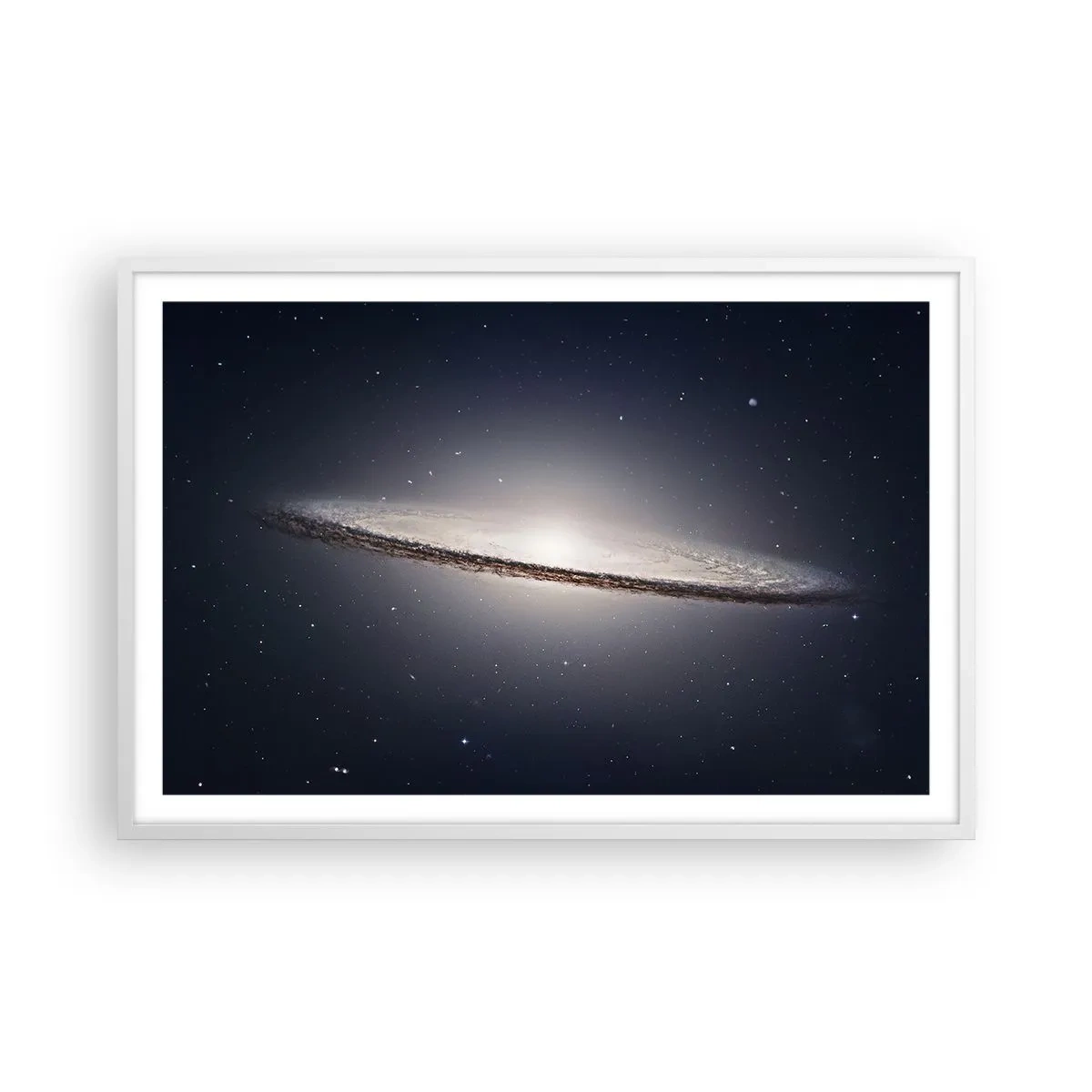 Poster în ramă albă - Cu mult timp în urmă, într-o galaxie foarte, foarte îndepărtată... - 91x61 cm
