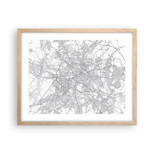 Poster în ramă de stejar deschis - Floare de Berlin - 50x40 cm