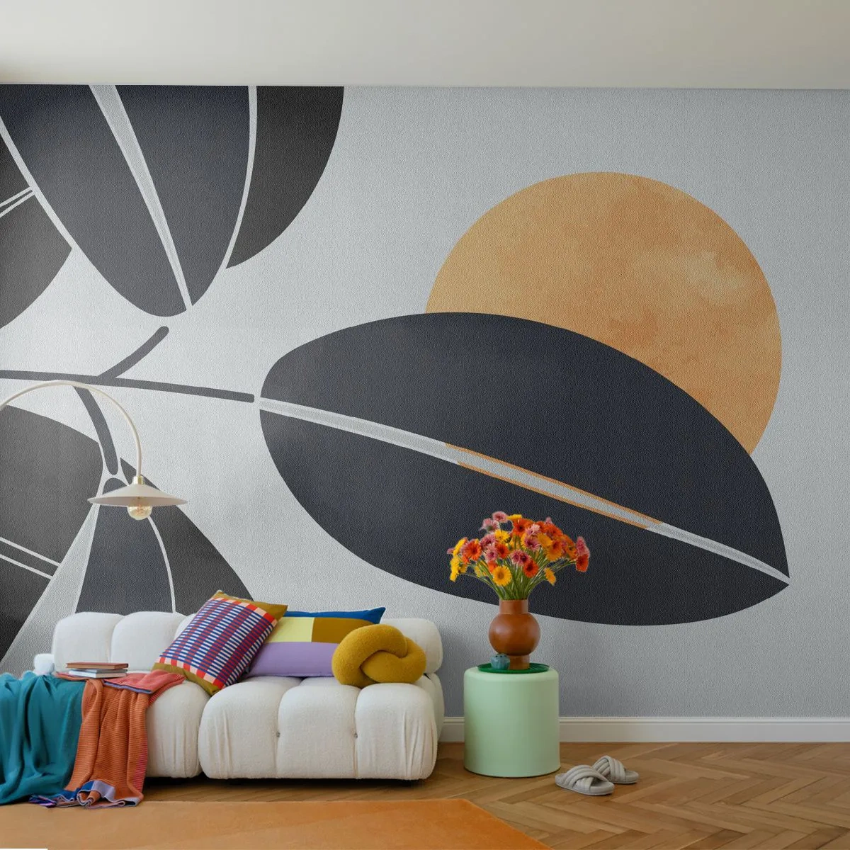 Tapet Premium Sand - Ziua unei veri fierbinți - Botanică, Frunze, Minimalism - 100x70 cm