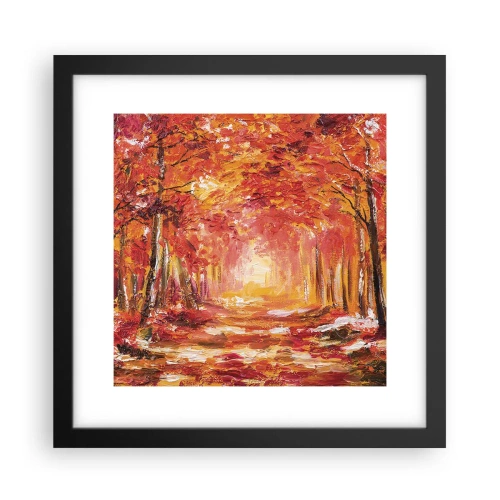 Poster în ramă neagră - Pădurea de cupru - 30x30 cm