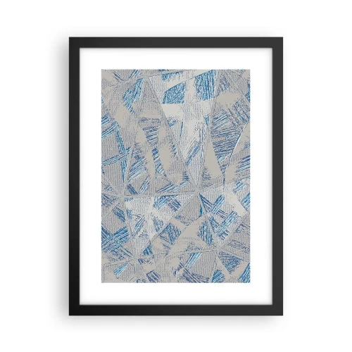 Poster în ramă neagră - Într-un labirint de gri-albastru - 30x40 cm