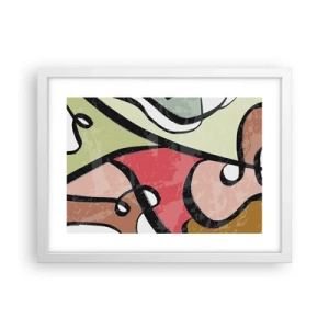 Poster în ramă albă - Piruetă printre culori - 40x30 cm