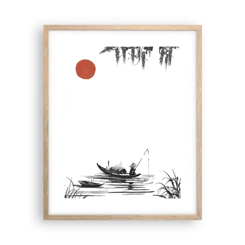 Poster în ramă de stejar deschis - O după-amiază asiatică - 40x50 cm