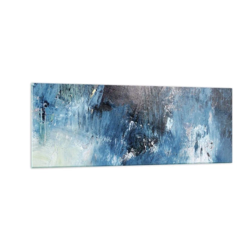 Tablou pe sticlă - Rapsodie albastră - 140x50 cm