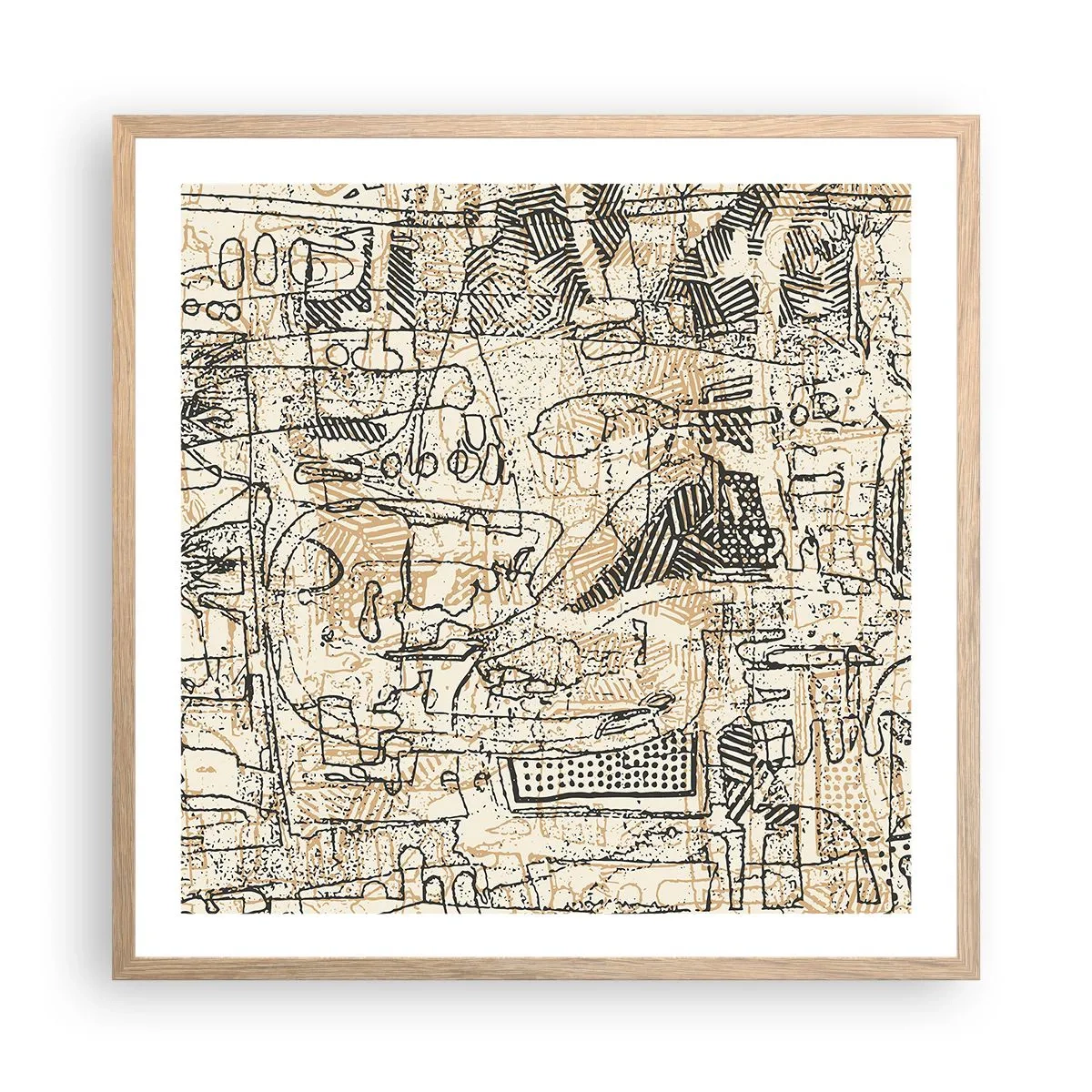 Poster în ramă de stejar deschis - Așteaptă să fie descifrat - 60x60 cm