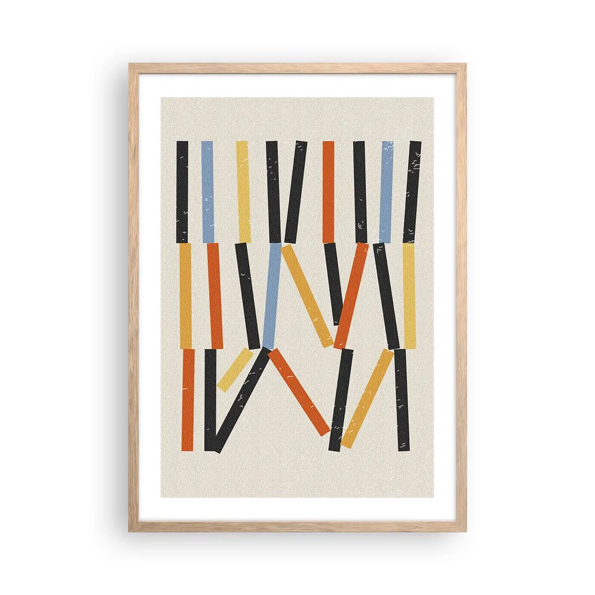 Poster în ramă de stejar deschis - Compoziție la nivel - 50x70 cm