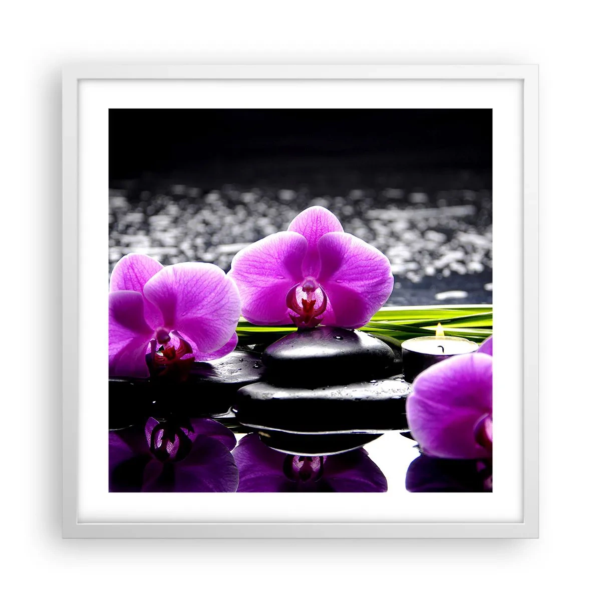 Poster în ramă albă - Să te scufunzi în pace și liniște - 50x50 cm