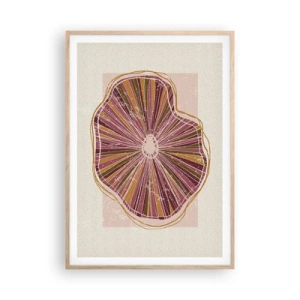 Poster în ramă de stejar deschis - Abstracția radială - 70x100 cm