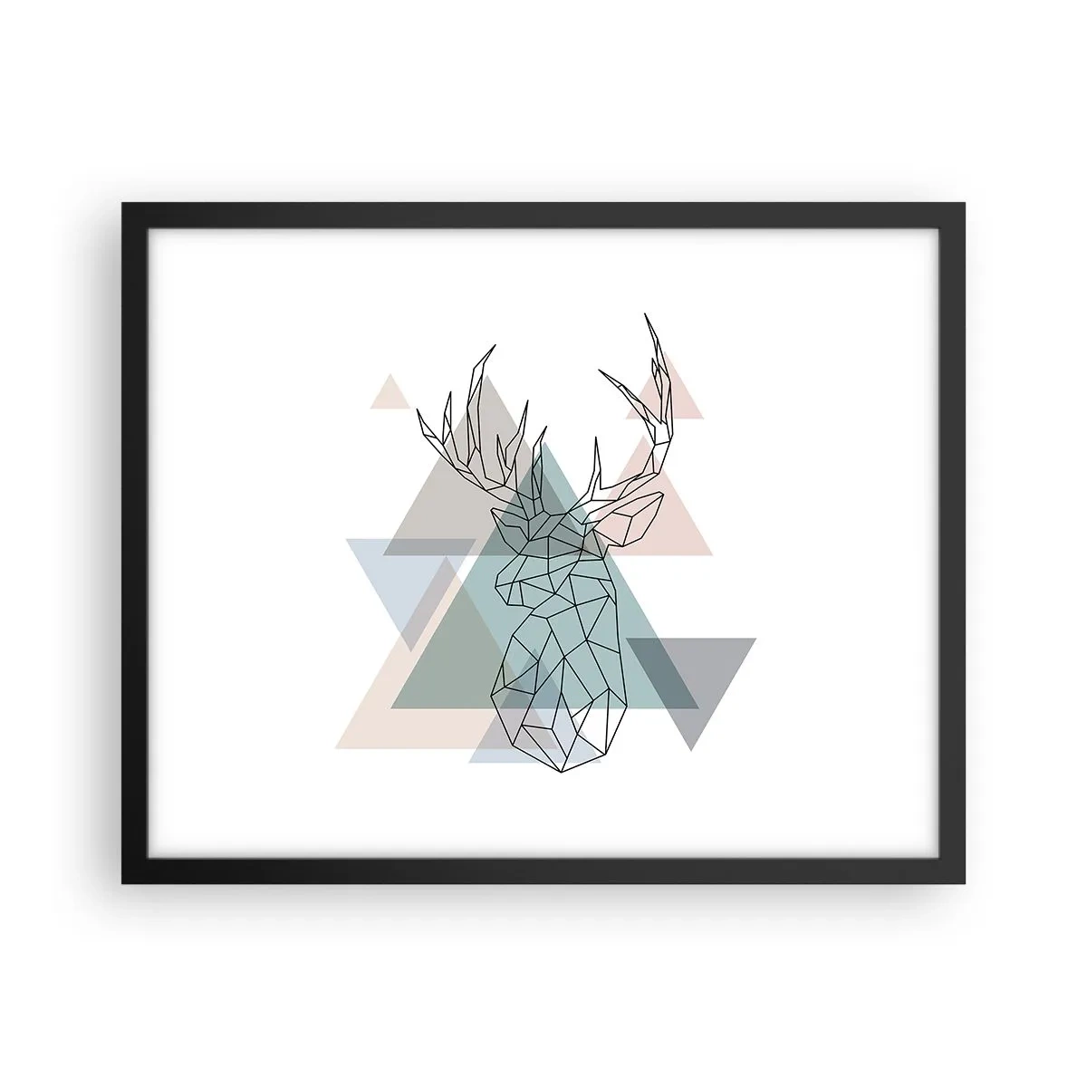Poster în ramă neagră - Într-o pădure geometrică - 50x40 cm