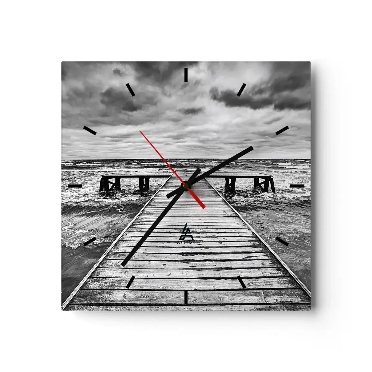 Ceas de perete - Ceas pe sticlă - Aștept ca vântul să fugărească... - 40x40 cm