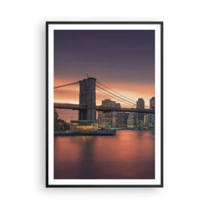 Poster în ramă neagră - Scufundate în tăcerea liliachie - 70x100 cm