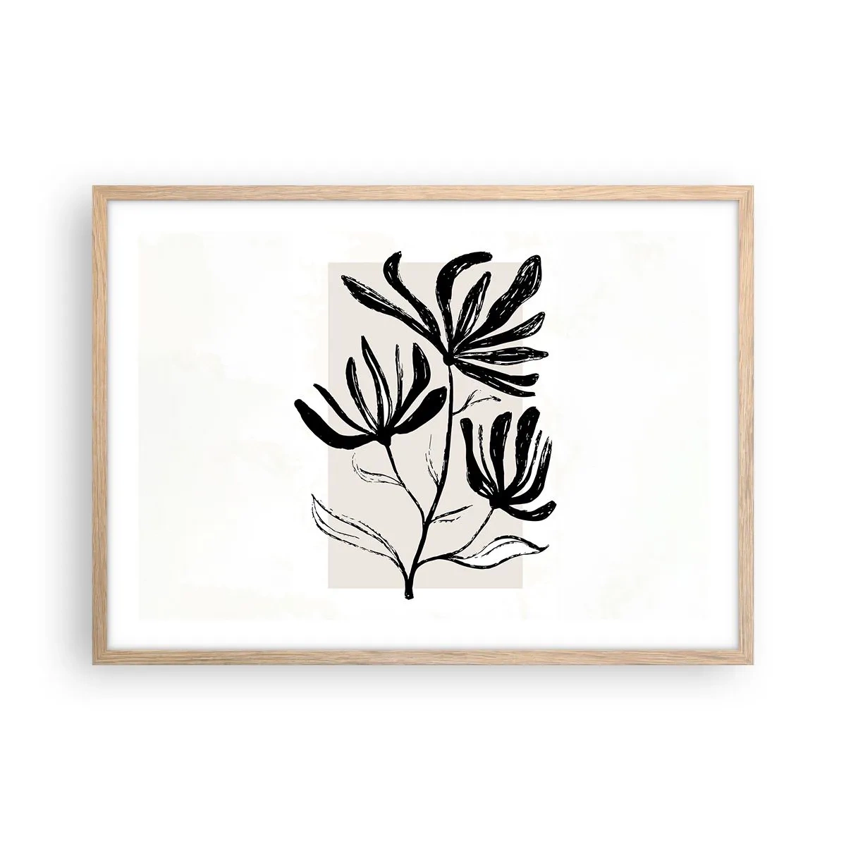 Poster în ramă de stejar deschis - Schiță pentru ierbar - 70x50 cm