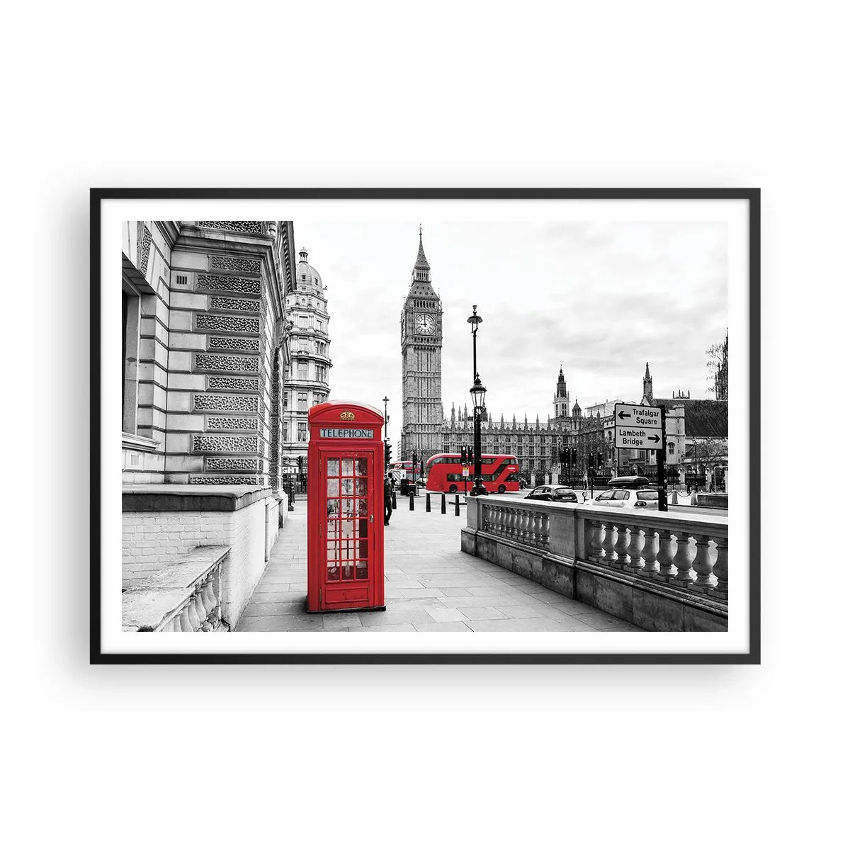 Poster în ramă neagră - Fără îndoială, Londra - 100x70 cm