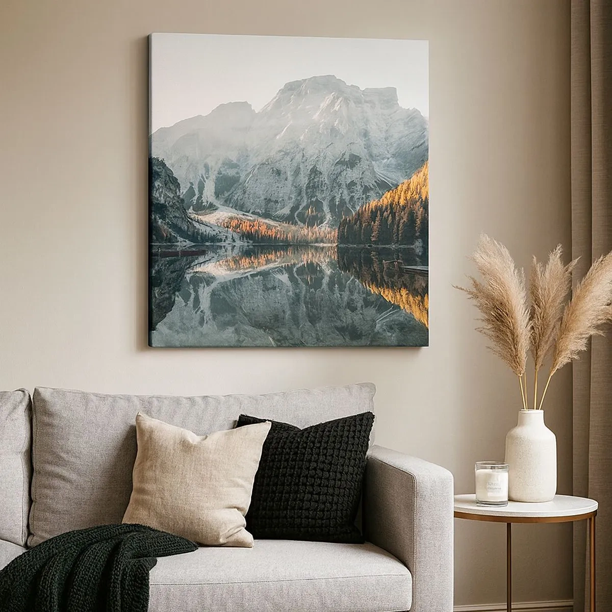 Tablou pe pânză - Peisaj în oglindă - 30x30 cm