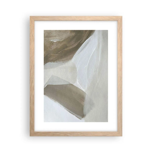 Poster în ramă de stejar deschis - Val de alb - 30x40 cm