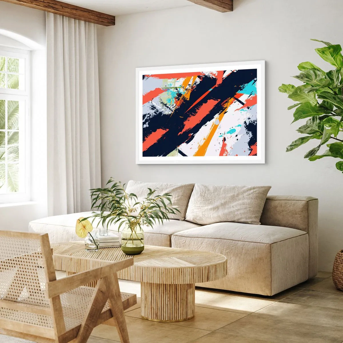 Poster în ramă albă - Compoziție dinamică - 40x30 cm