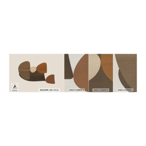 Mostră tapet Premium Canvas - Compoziție în bronz - Abstracția, Bucată, Artă Modernă - 100x30 cm