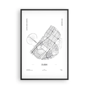 Poster în ramă neagră - Anatomia Dubaiului - 61x91 cm