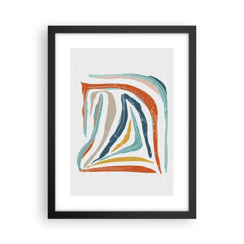 Poster în ramă neagră - Abstracție prietenoasă și zâmbitoare - 30x40 cm