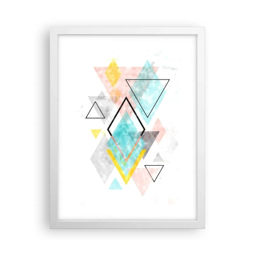 Poster în ramă albă - Joc geometric - 30x40 cm