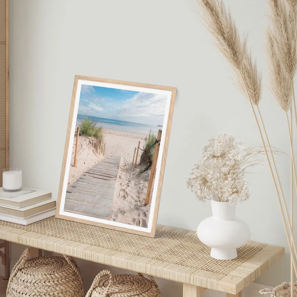 Poster în ramă de stejar deschis - Dincolo de orizont - 70x100 cm