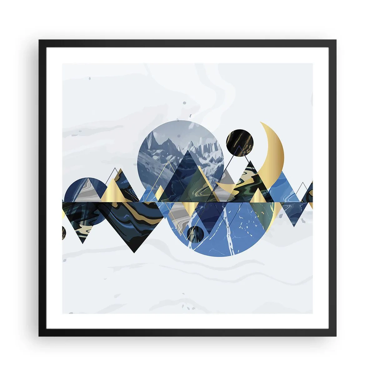 Poster în ramă neagră - Peisaj geometric - 60x60 cm