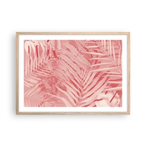 Poster în ramă de stejar deschis - Conceptul roz - 70x50 cm