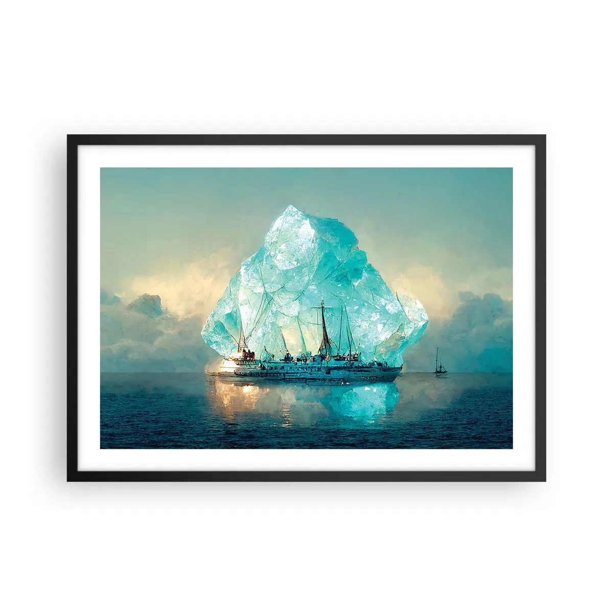 Poster în ramă neagră - Diamant arctic - 70x50 cm