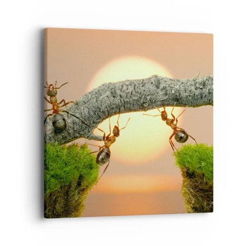 Tablou pe pânză - Cooperare veselă - 40x40 cm