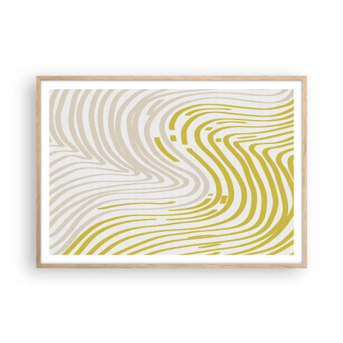 Poster în ramă de stejar deschis - Compoziție cu cambrare ușoară - 100x70 cm