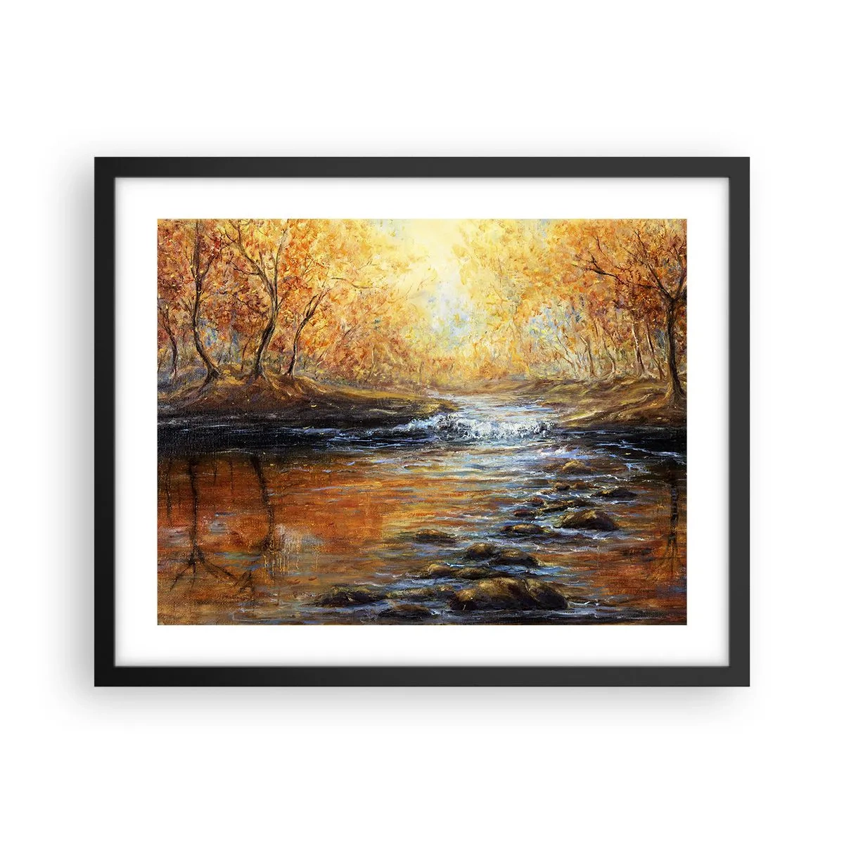 Poster în ramă neagră - Pârâul de aur - 50x40 cm