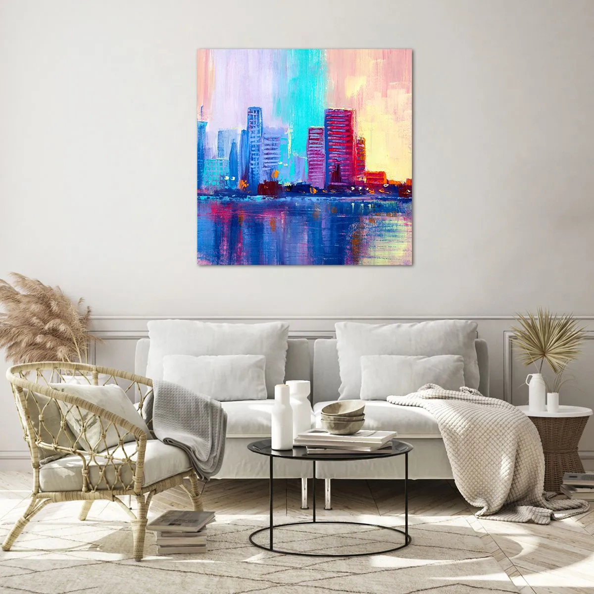 Tablou pe sticlă - Scăldate în culoare - 50x50 cm