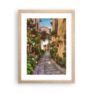 Poster în ramă de stejar deschis - Străduță italiană - 30x40 cm