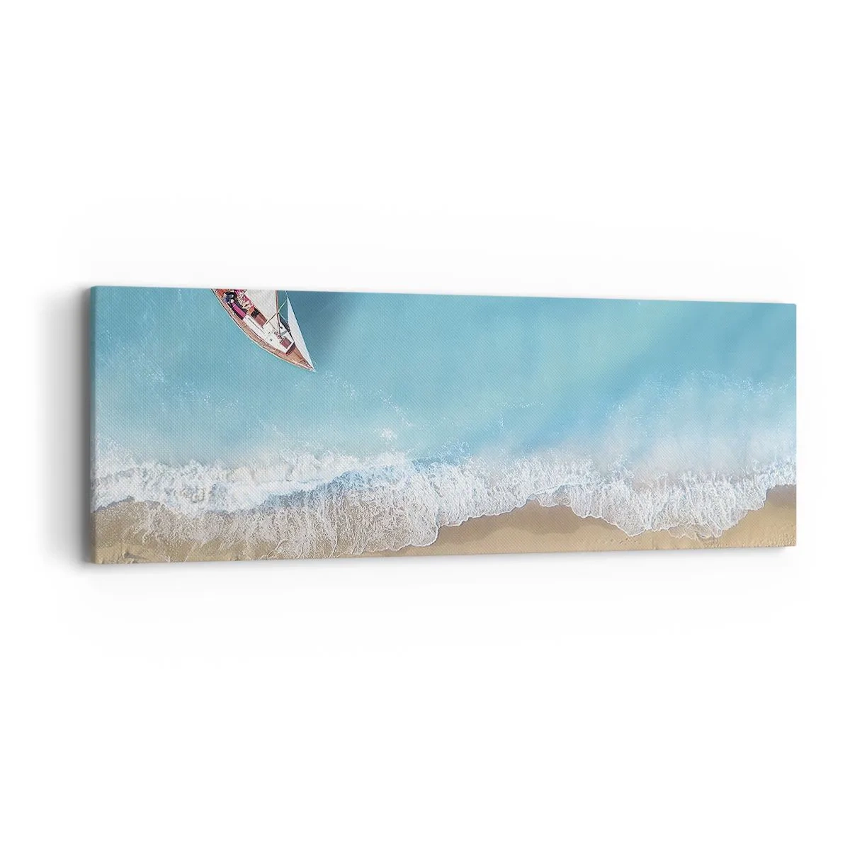 Tablou pe pânză - La frontieră dintre albastru și auriu - 90x30 cm