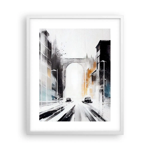 Poster în ramă albă - Studiu de oraș: arhitectură și mișcare - 40x50 cm