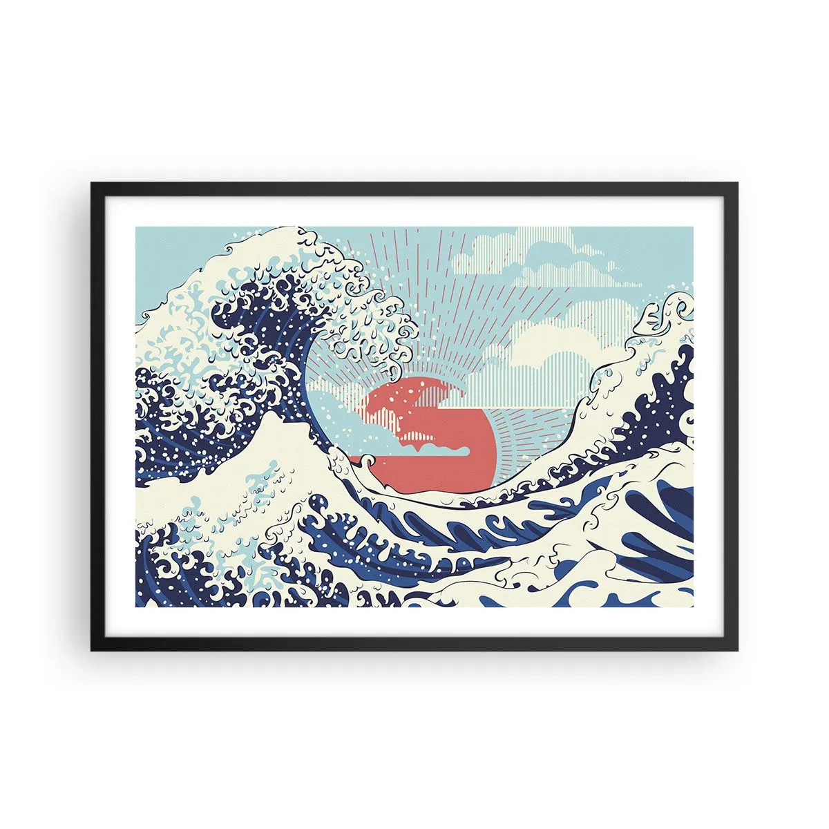 Poster în ramă neagră - Din inspirații japoneze - 70x50 cm