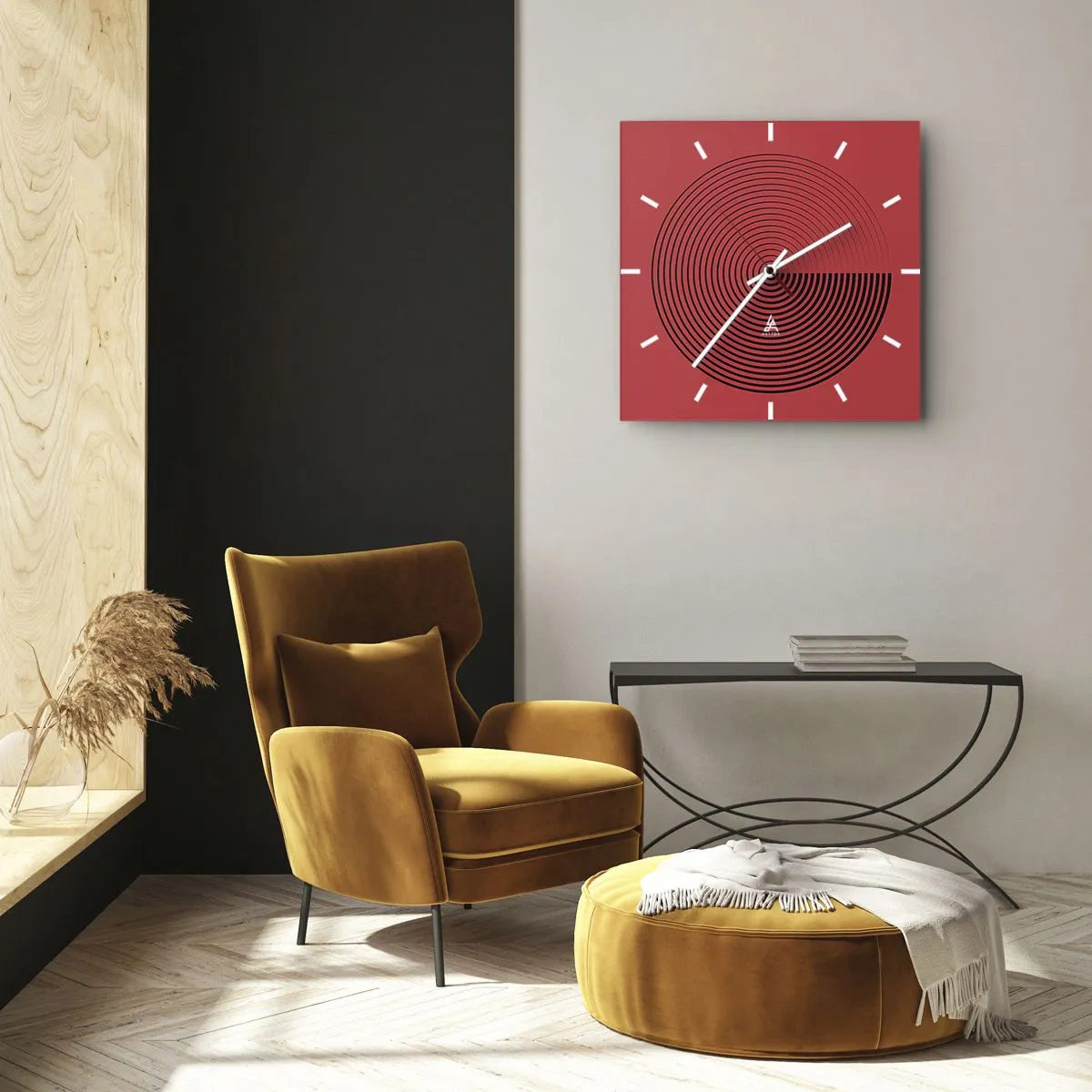 Ceas de perete - Ceas pe sticlă - Mișcare circulară - 30x30 cm
