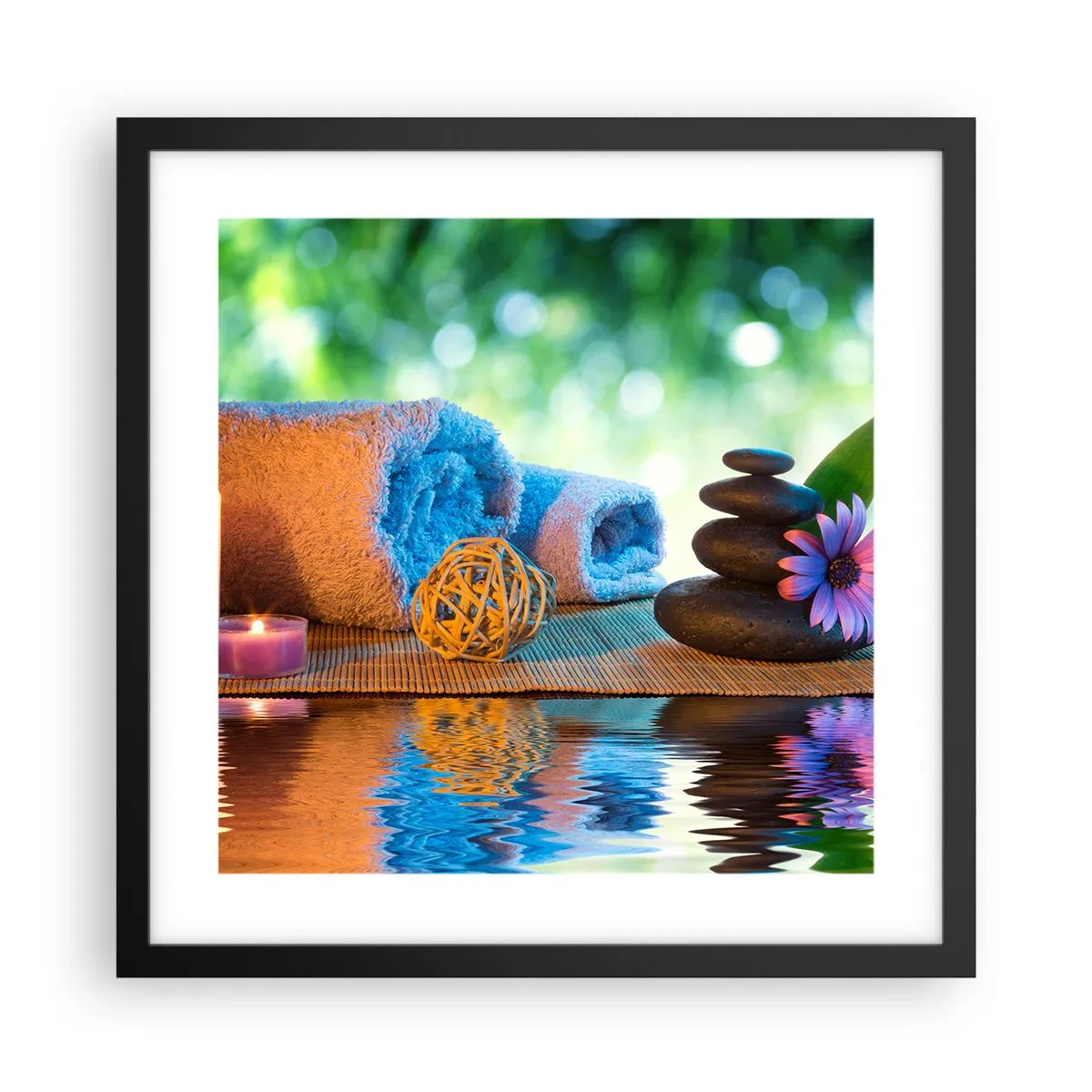 Poster în ramă neagră - Timp pentru corp - 40x40 cm