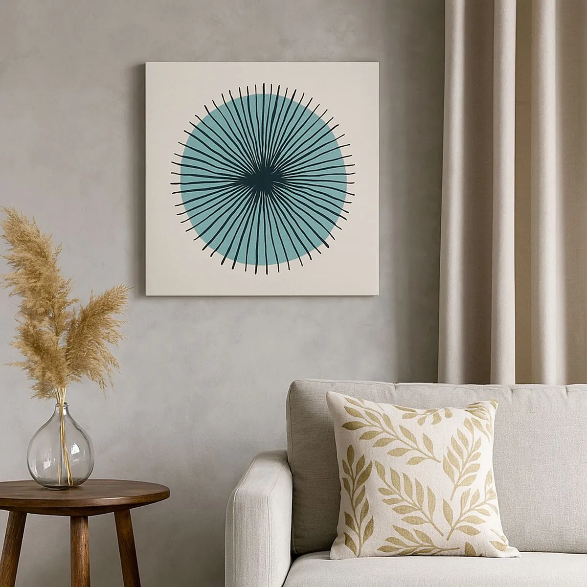 Tablou pe pânză - Radiant pe albastru - 30x30 cm