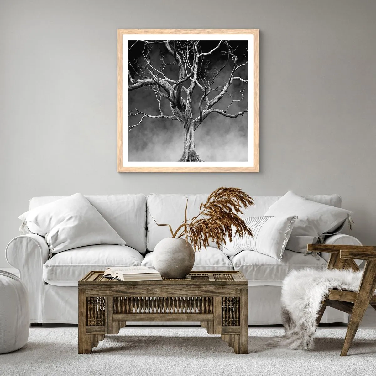 Poster în ramă de stejar deschis - Primare și sacre - 50x50 cm