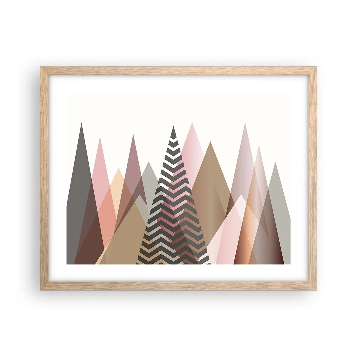 Poster în ramă de stejar deschis - Construcție piramidală - 50x40 cm