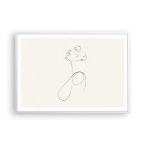 Poster în ramă albă - Încâlcită în vise - 100x70 cm