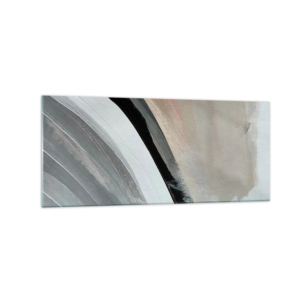 Tablou pe sticlă - Compoziție: arc de negru și gri - 120x50 cm