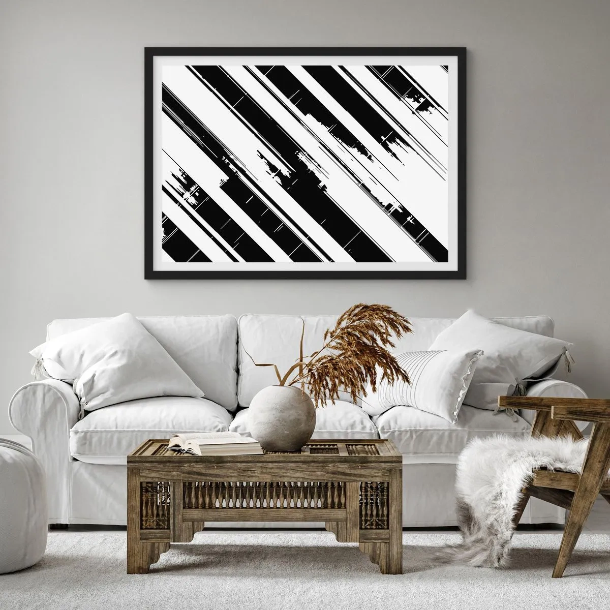 Poster în ramă neagră - Compoziție intensă și dinamică - 70x50 cm