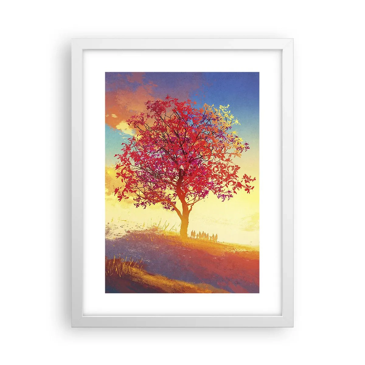 Poster în ramă albă - Pelerin la destinație - 30x40 cm