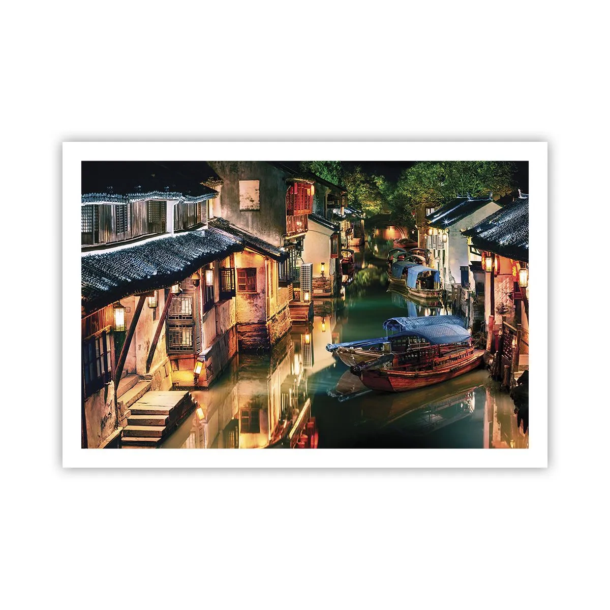 Poster - O seară pe o stradă chinezească - 91x61 cm