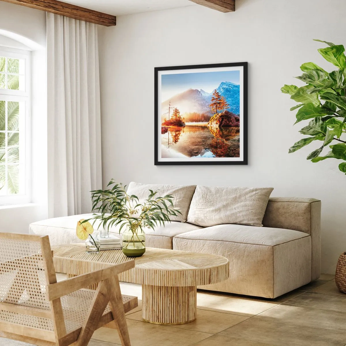 Poster în ramă neagră - Natura într-o nouă lumină - 60x60 cm