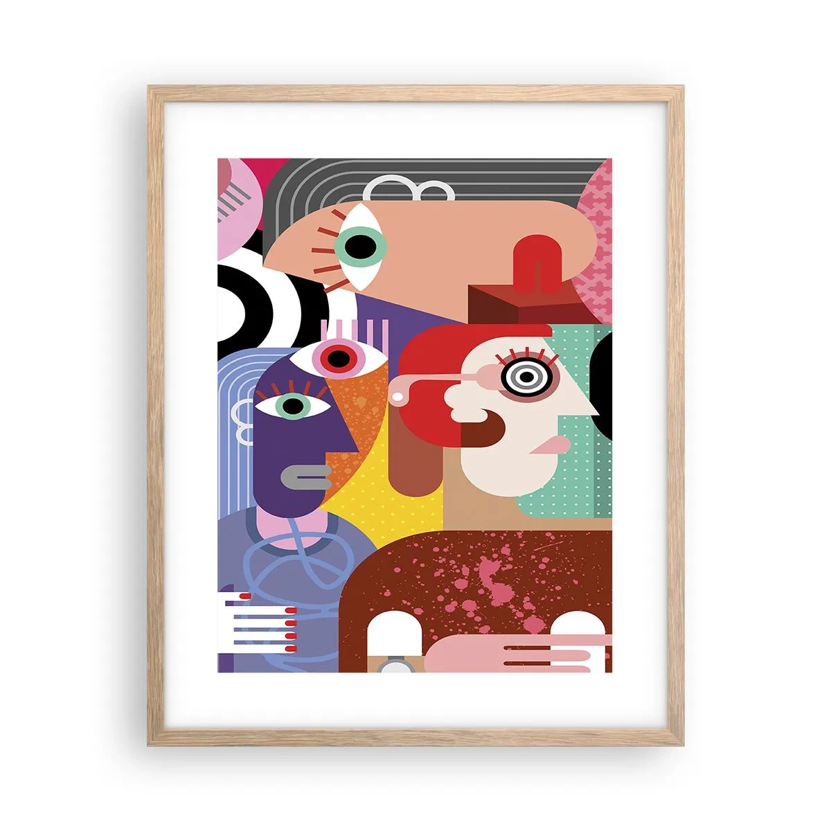 Poster în ramă de stejar deschis - Am venit de la domnul Picasso - 40x50 cm