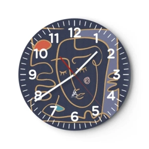 Ceas de perete - Ceas pe sticlă - În reverie - 30x30 cm